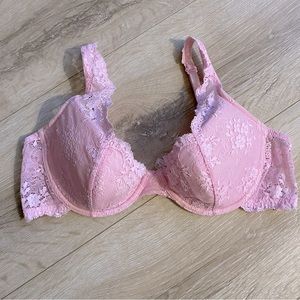 LaSenza lingerie B36 pink bra Y2K lace elegant ballet pink
